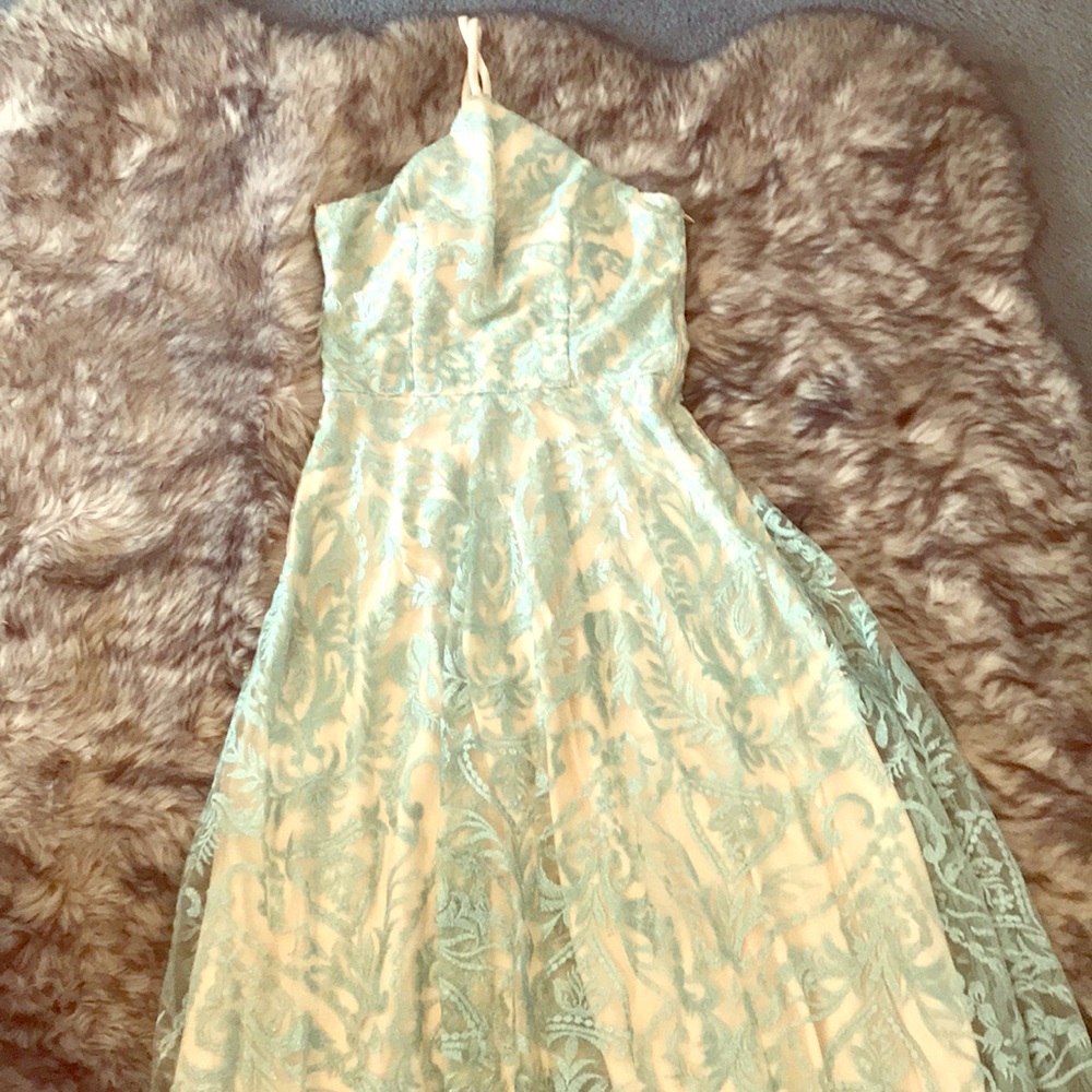 A nude/ mint  maxi dress
